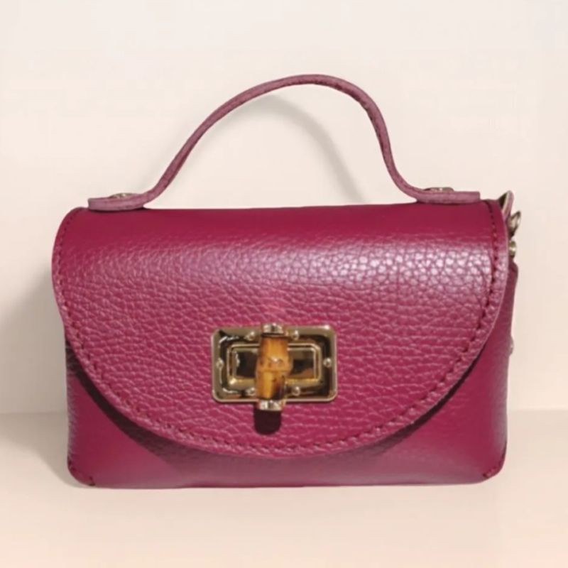 Sac A Mains en Cuir Grainé avec Chaînette