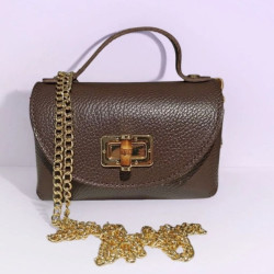Sac A Mains en Cuir Grainé avec Chaînette