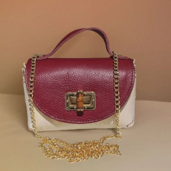 Sac A Mains en Cuir Grainé avec Chaînette