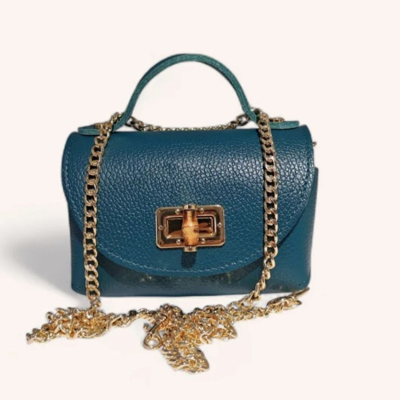 Sac A Mains en Cuir Grainé avec Chaînette