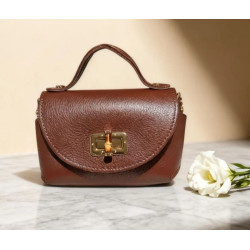 Sac A Mains en Cuir Grainé avec Chaînette