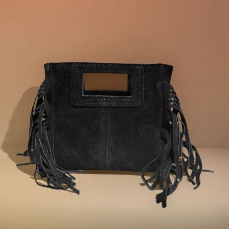Petit Sac Bandoulière en Daim avec Franges