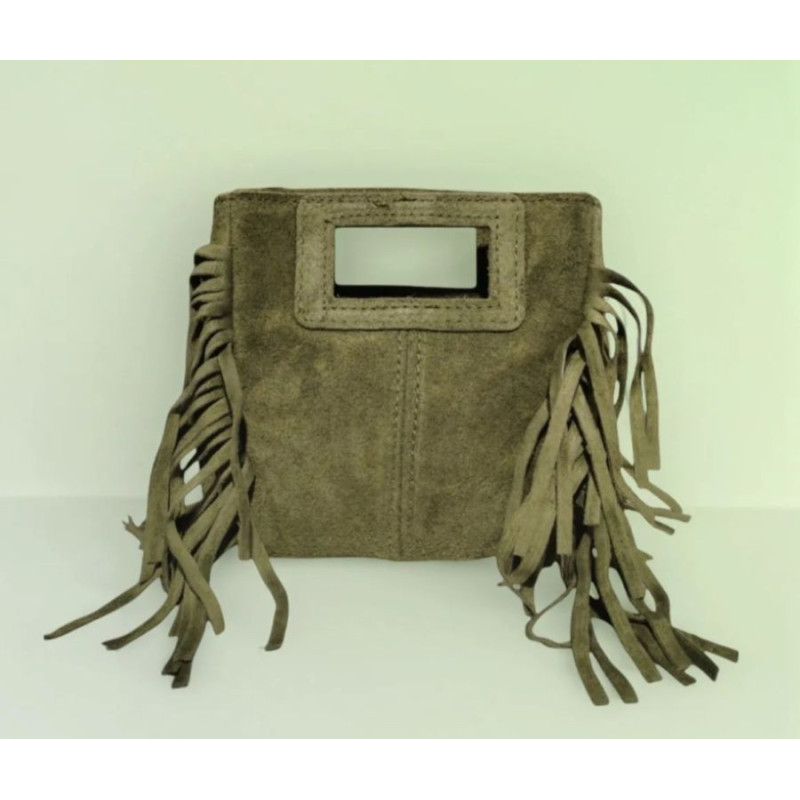Petit Sac Bandoulière en Daim avec Franges