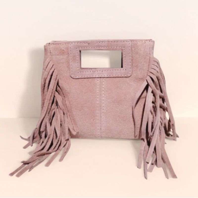 Petit Sac Bandoulière en Daim avec Franges