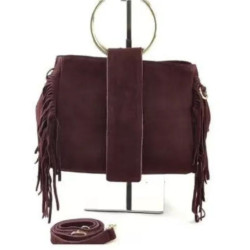 Sac à Mains en Daim avec Anses Anneaux Dorés