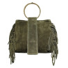 Sac à Mains en Daim avec Anses Anneaux Dorés