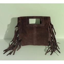 Petit Sac Bandoulière en Daim avec Franges