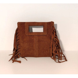 Petit Sac Bandoulière en Daim avec Franges