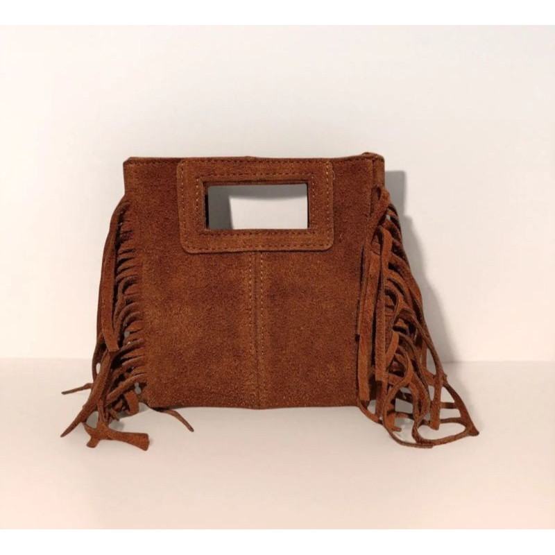 Petit Sac Bandoulière en Daim avec Franges