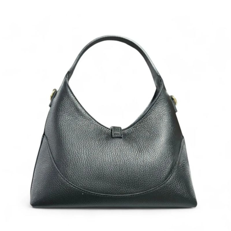 Sac à Mains en Cuir Grainé et Daim