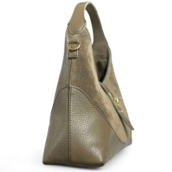 Sac à Mains en Cuir Grainé et Daim