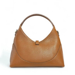 Sac à Mains en Cuir Grainé et Daim