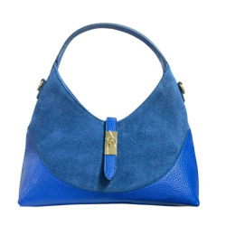 Sac à Mains en Cuir Grainé et Daim