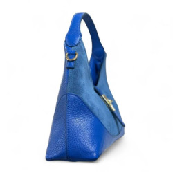 Sac à Mains en Cuir Grainé et Daim