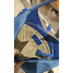 Sac à Mains en Cuir Grainé et Daim