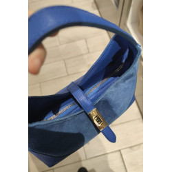 Sac à Mains en Cuir Grainé et Daim