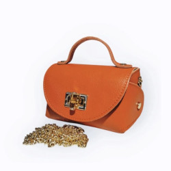 Sac A Mains en Cuir Grainé avec Chaînette