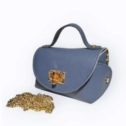 Sac A Mains en Cuir Grainé avec Chaînette
