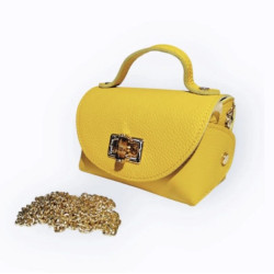 Sac A Mains en Cuir Grainé avec Chaînette