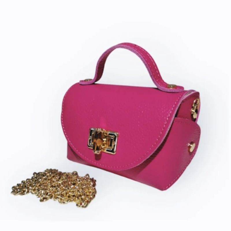 Sac A Mains en Cuir Grainé avec Chaînette