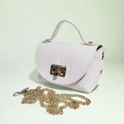 Sac A Mains en Cuir Grainé avec Chaînette