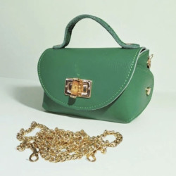 Sac A Mains en Cuir Grainé avec Chaînette