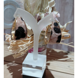 Boucles d'oreilles en Acier Inoxydable "motif animal - imitation poils"