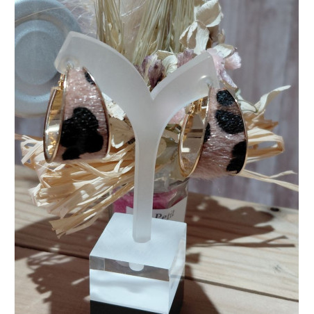 Boucles d'oreilles en Acier Inoxydable "motif animal - imitation poils"