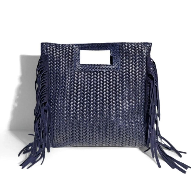 Sac bandoulière en cuir tressé