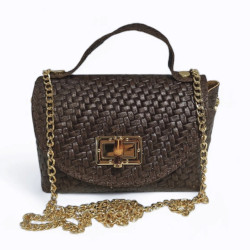 Sac Porté Main en Cuir au Design Tressé