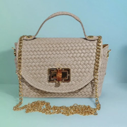 Sac Porté Main en Cuir au Design Tressé