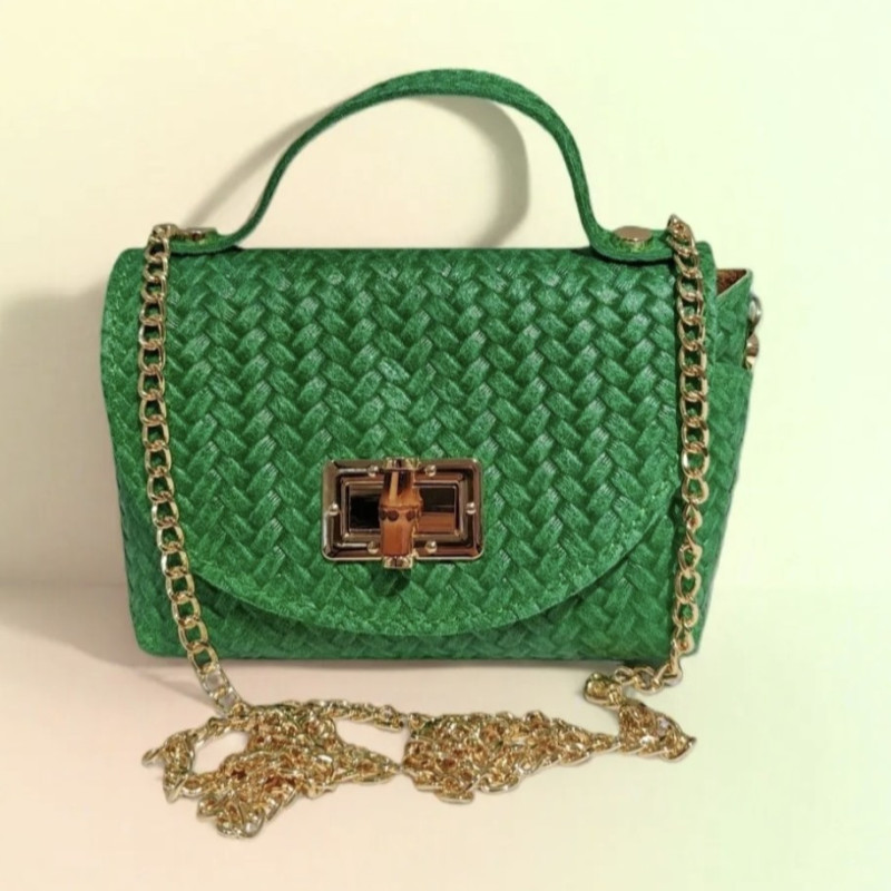 Sac Porté Main en Cuir au Design Tressé