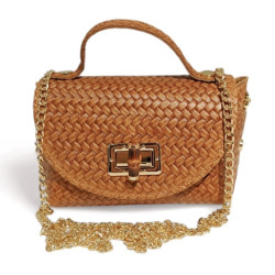 Sac Porté Main en Cuir au Design Tressé