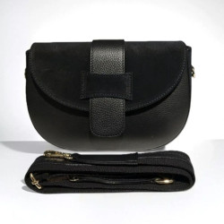 Sac Bandoulière en Cuir Avec Bandoulière Assortie et rabat en Daim