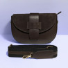 Sac Bandoulière en Cuir Avec Bandoulière Assortie et rabat en Daim
