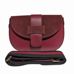 Sac Bandoulière en Cuir Avec Bandoulière Assortie et rabat en Daim