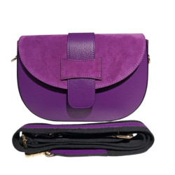 Sac Bandoulière en Cuir Avec Bandoulière Assortie et rabat en Daim