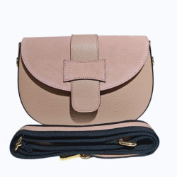 Sac Bandoulière en Cuir Avec Bandoulière Assortie et rabat en Daim