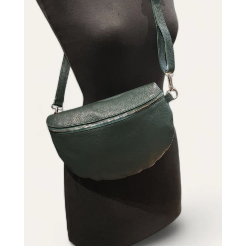 Sac Banane Cuir Grainé  "GRAND FORMAT"