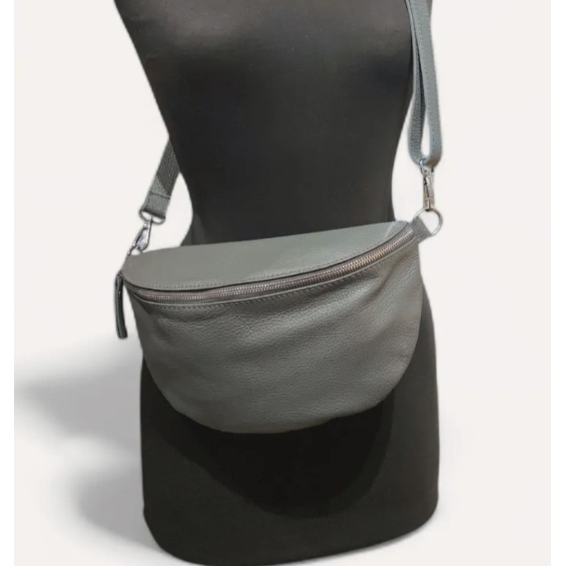 Sac Banane Cuir Grainé  "GRAND FORMAT"