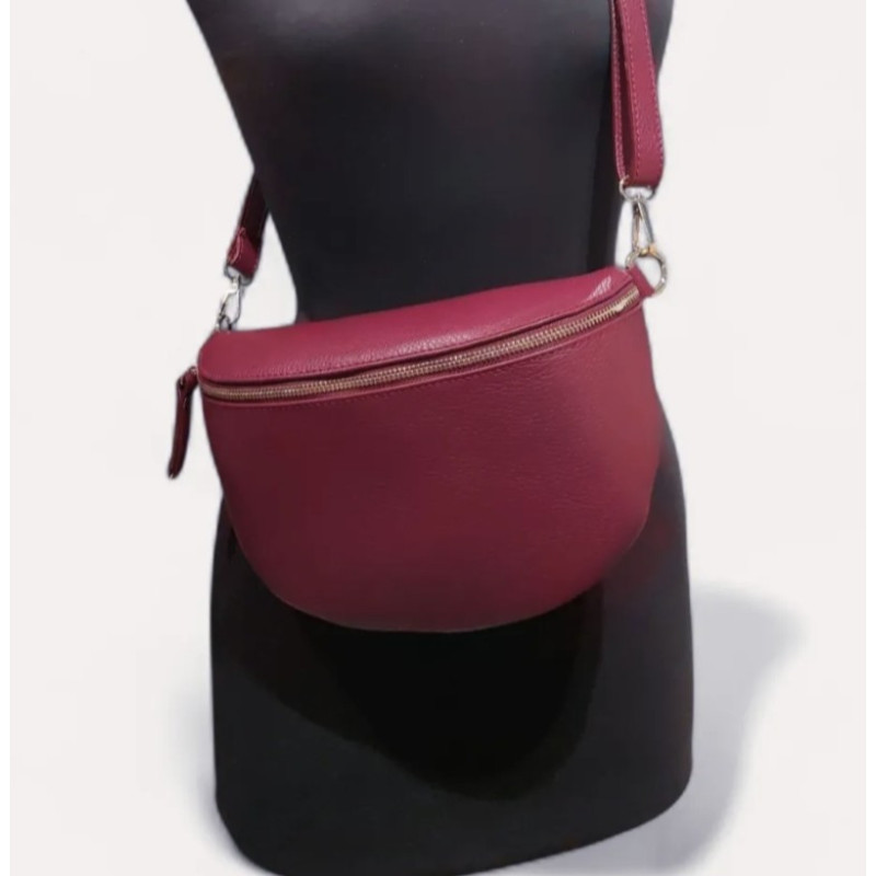 Sac Banane Cuir Grainé  "GRAND FORMAT"