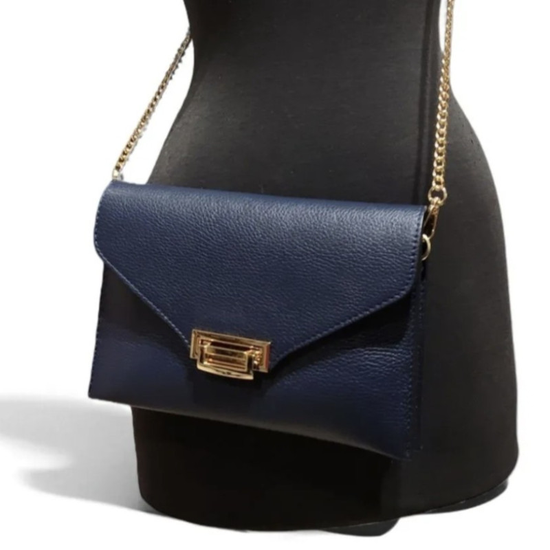 Sac à Main en cuir Grainé avec bandoulière chaînette