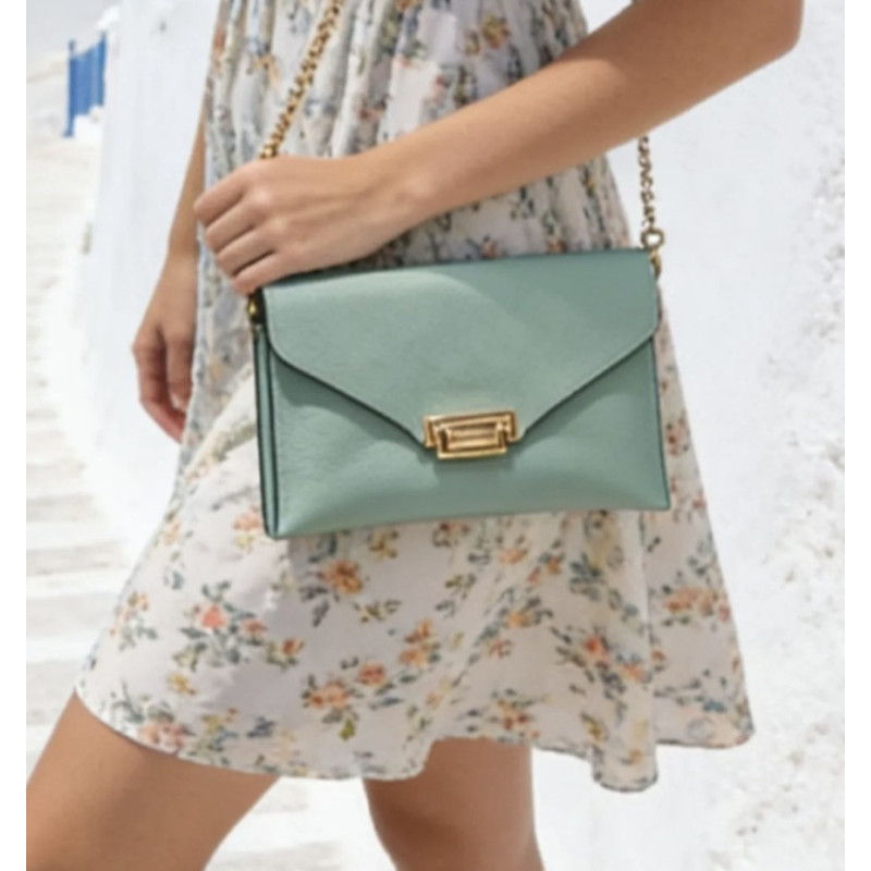 Sac à Main en cuir Grainé avec bandoulière chaînette