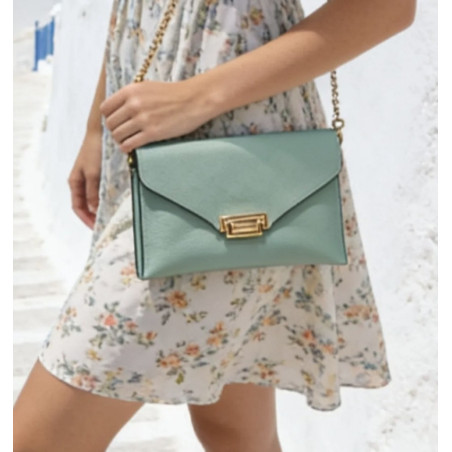 Sac à Main en cuir Grainé avec bandoulière chaînette