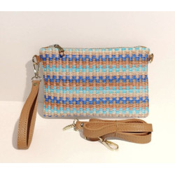 Sac à main/Pochette en Cuir et Raphia