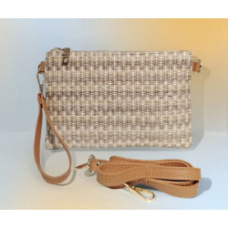 Sac à main/Pochette en Cuir et Raphia