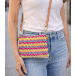 Sac à main/Pochette en Cuir et Raphia