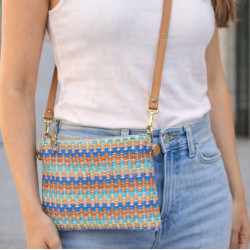 Sac à main/Pochette en Cuir et Raphia