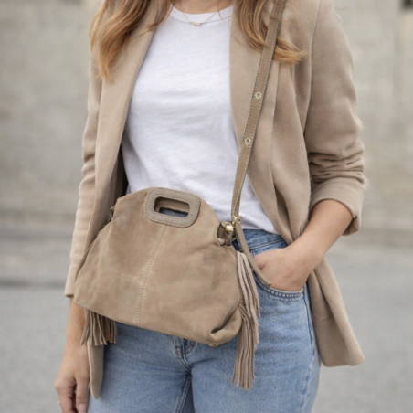 Sac à Main en Daim Avec Franges