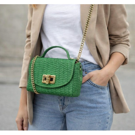 Sac Porté Main en Cuir au Design Tressé